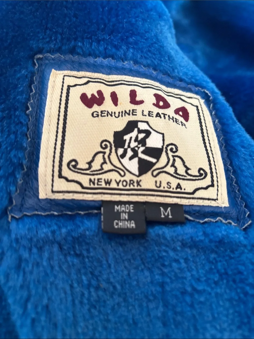 Wilda Royal Blue Genuine Leather Hooded Bomber style Coat with Belt